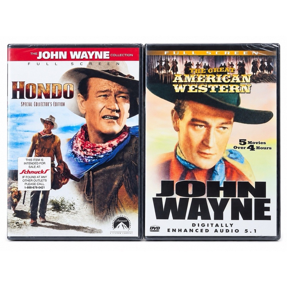 John Wayne DVD Lot Hondo Special Collector Edition & Great American Western 5-Fi